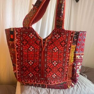 Red Handmade Indian Pattern Bag